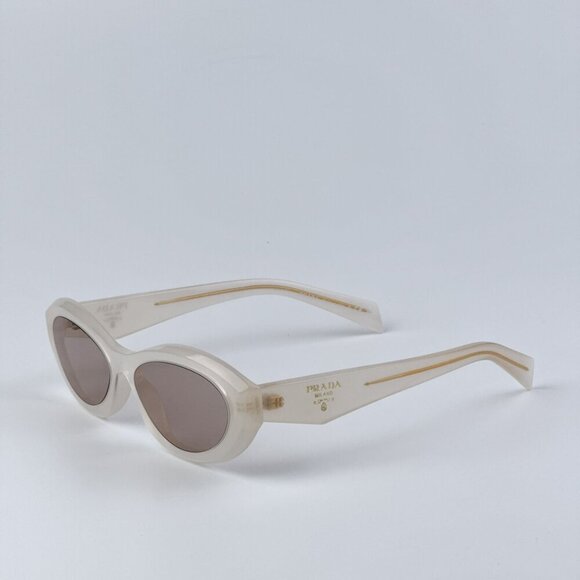 Prada PR26ZS 12V4I2 BRAND NEW Sunglasses Opal Milk Light Brown Oval Women - Picture 5 of 10